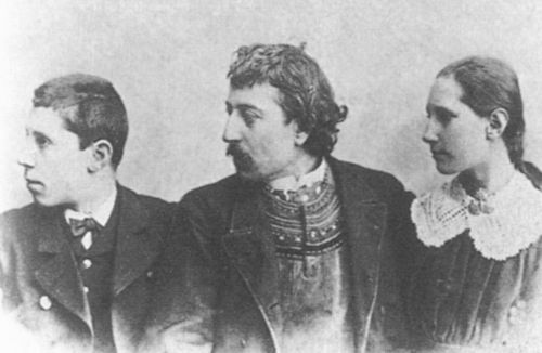 Paul Gauguin and his children Emil and Alina